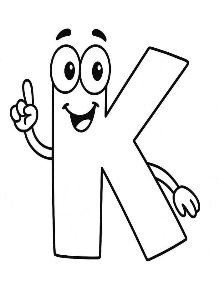Tekenen Letter K gratis afdrukbaar