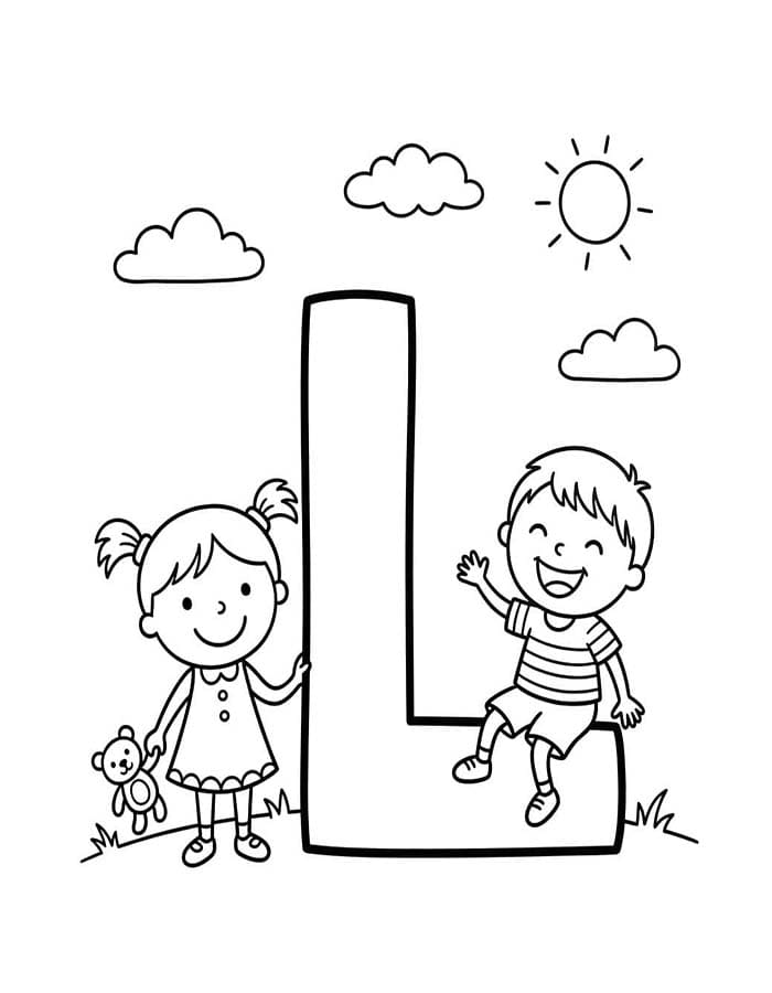 Tekenen Letter L gratis voor kinderen