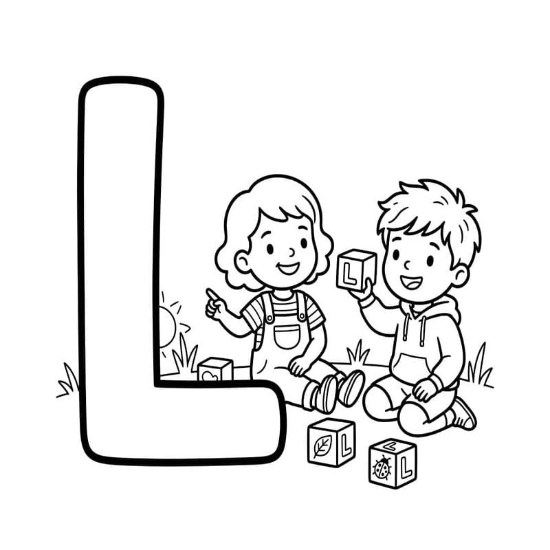 Tekenen Letter L voor kinderen