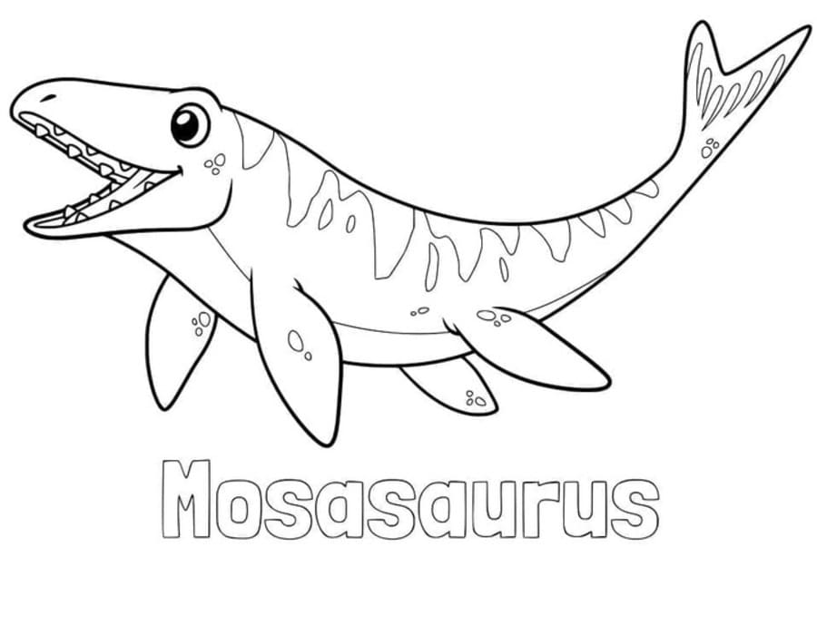 Tekenen Mosasaurus afdrukbaar basis