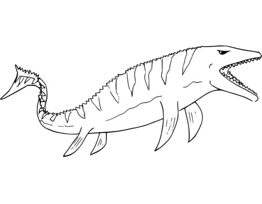 Tekenen Mosasaurus afdrukbaar voor kinderen