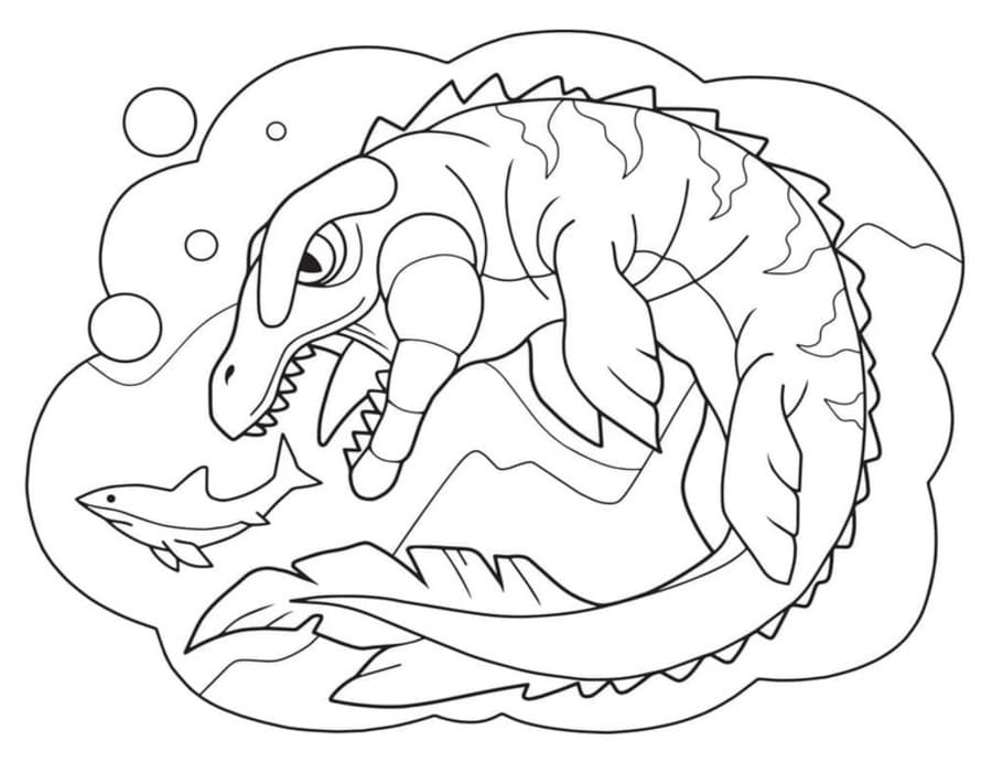 Tekenen Mosasaurus gratis afdrukbaar