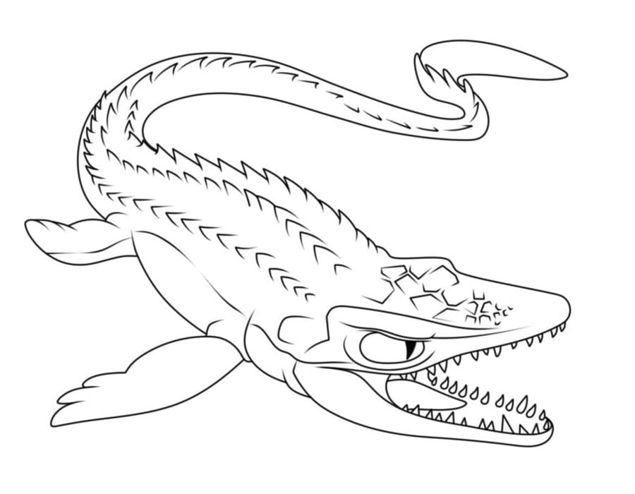 Tekenen Mosasaurus gratis eenvoudig