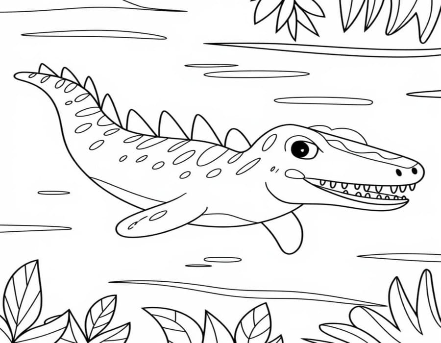 Tekenen Mosasaurus gratis voor kinderen