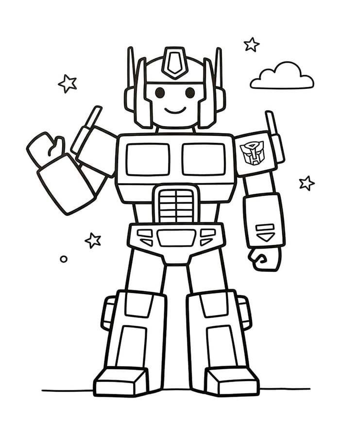 Tekenen Optimus Prime afdrukbaar simpel