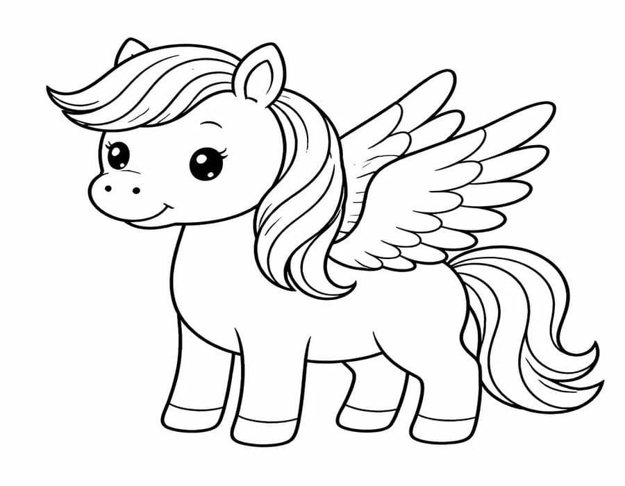 Tekenen Pegasus afdrukbaar basis