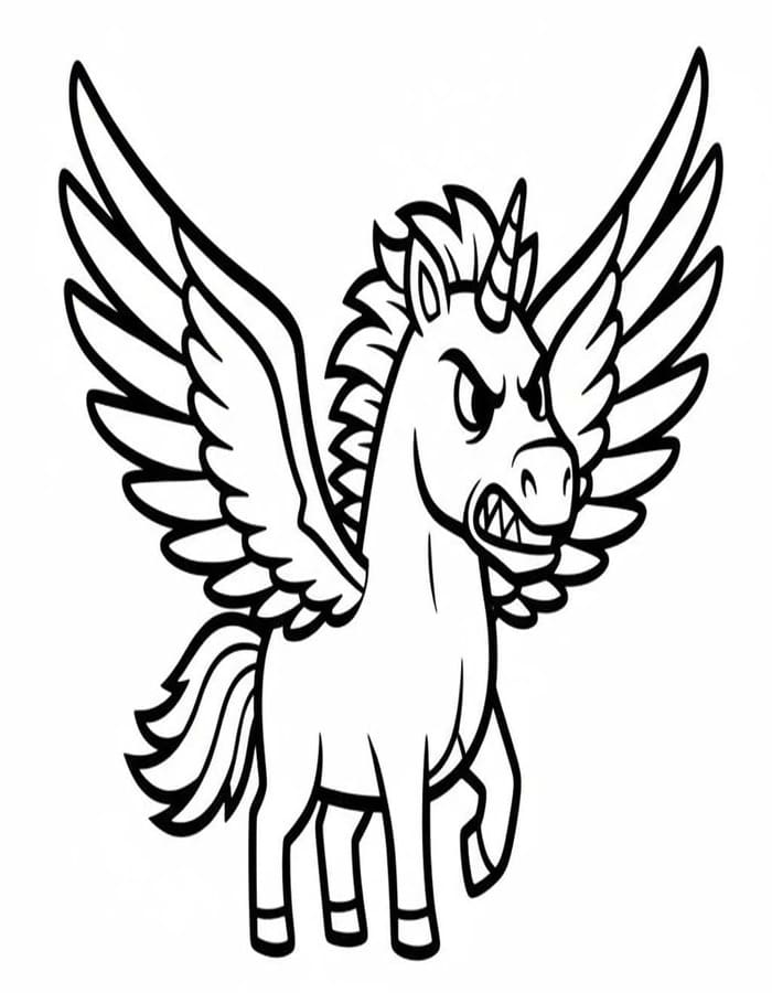 Tekenen Pegasus afdrukbaar simpel
