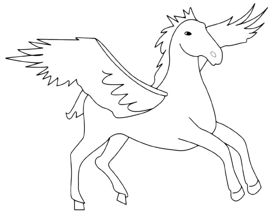 Tekenen Pegasus gratis voor kinderen