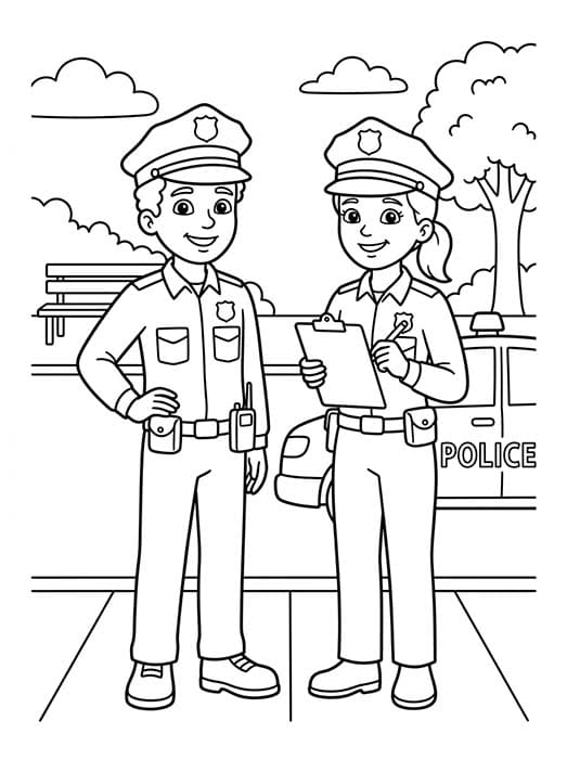 Tekenen Politie afdrukbaar basis