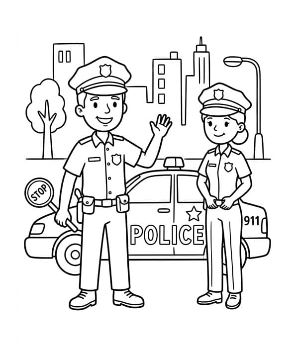 Tekenen Politie afdrukbaar