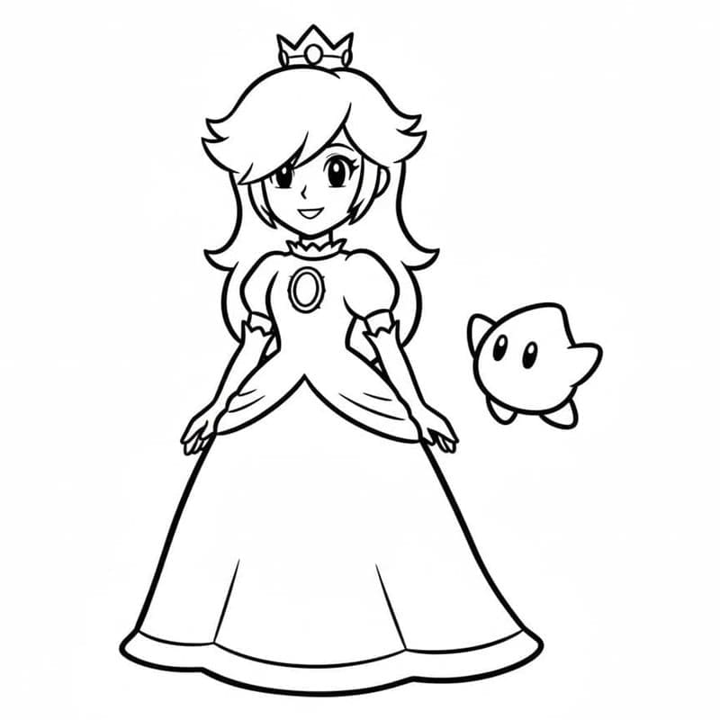 Tekenen Rosalina gratis afdrukbaar eenvoudig