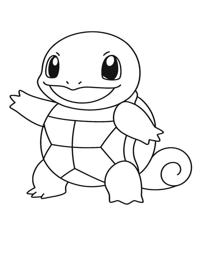 Tekenen Squirtle afdrukbaar simpel