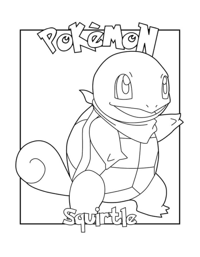 Tekenen Squirtle gratis afdrukbaar eenvoudig
