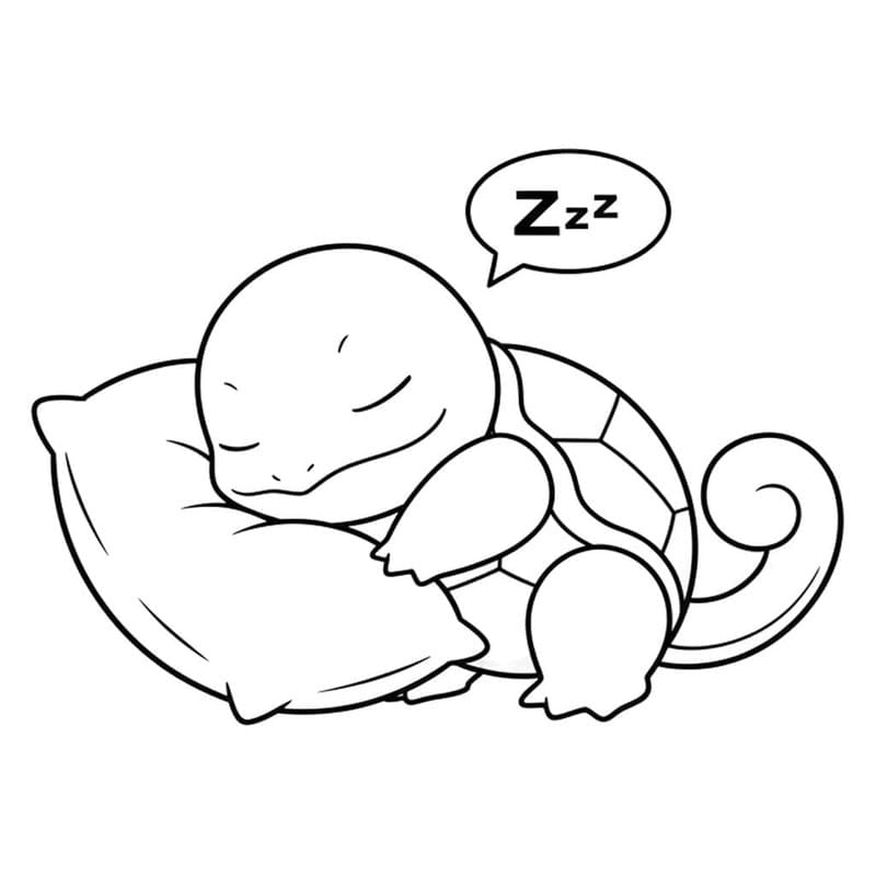 Tekenen Squirtle gratis afdrukbaar simpel
