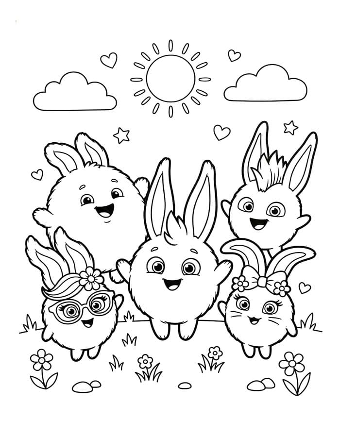 Tekenen Sunny Bunnies simpel