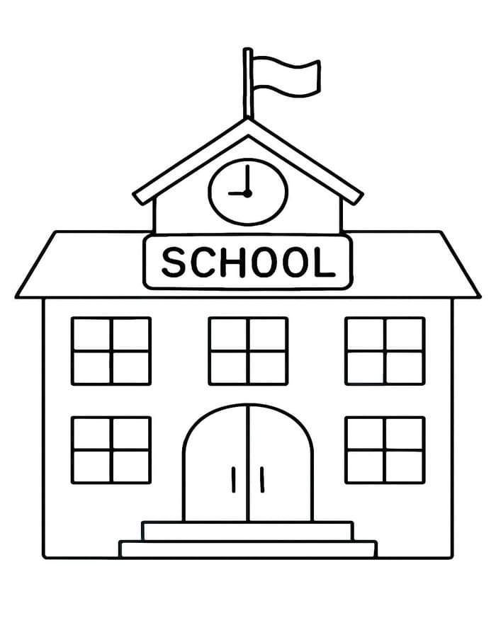 Tekenen Terug naar school afdrukbaar simpel
