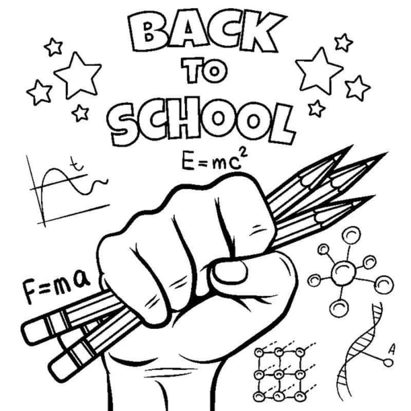 Tekenen Terug naar school simpel