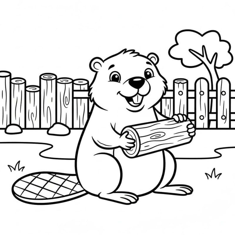 Afbeelding Bever afdrukbaar