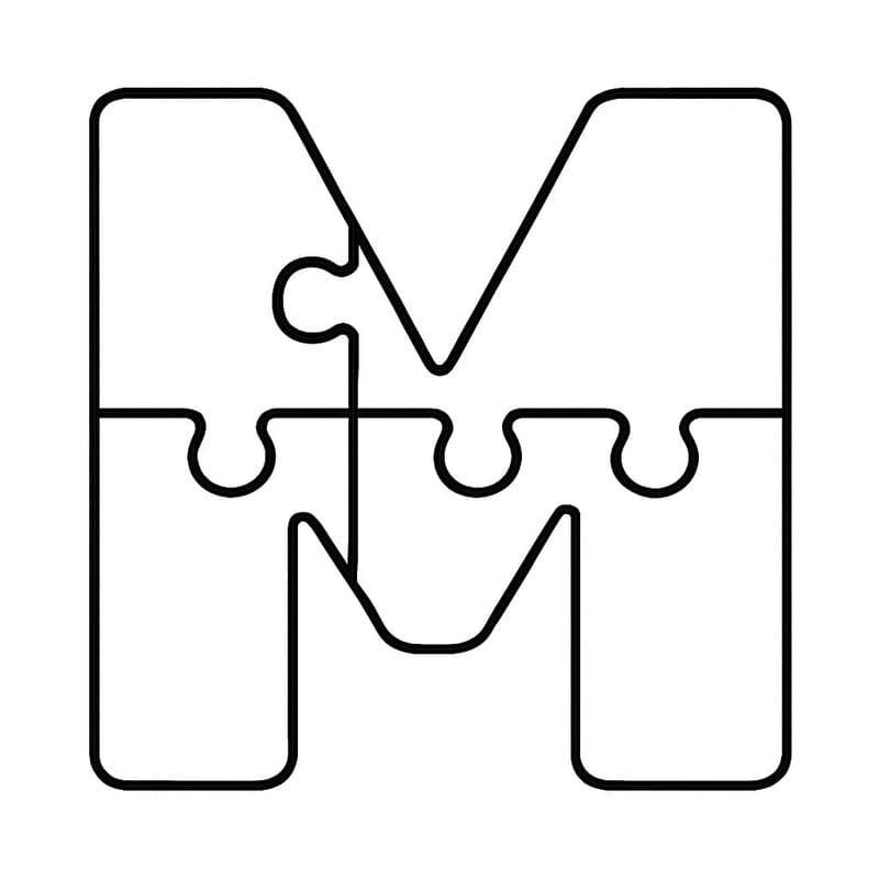 Afbeelding Letter M gratis afdrukbaar