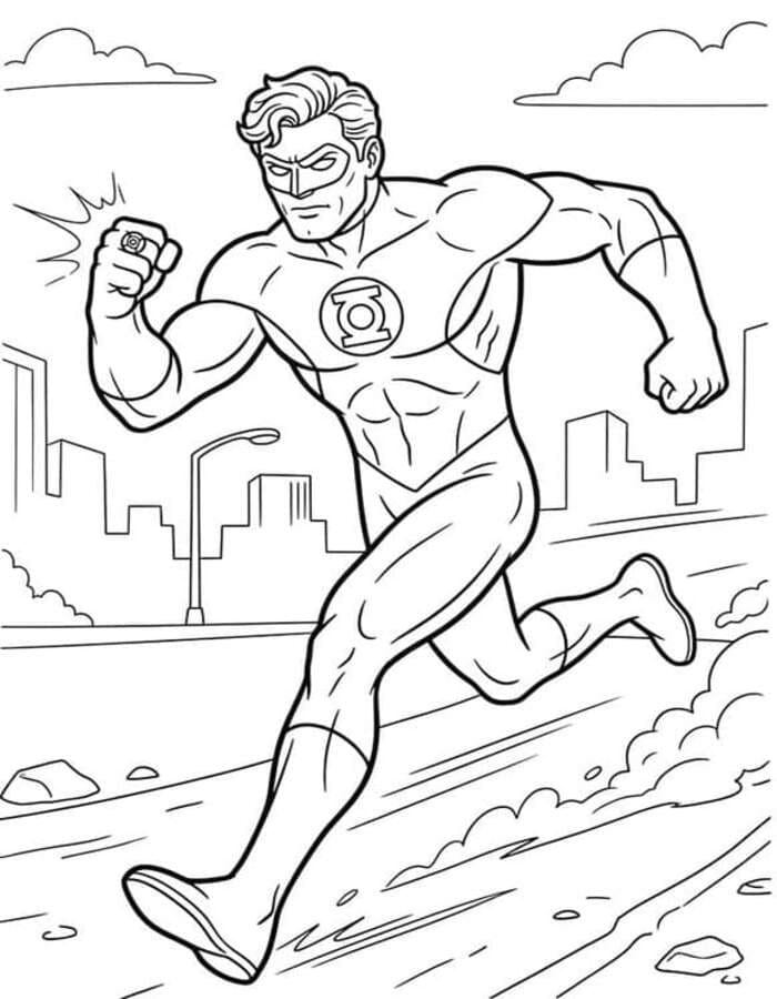 Green Lantern gratis afdrukbaar eenvoudig