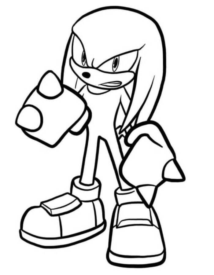 Knuckles gratis afdrukbaar simpel