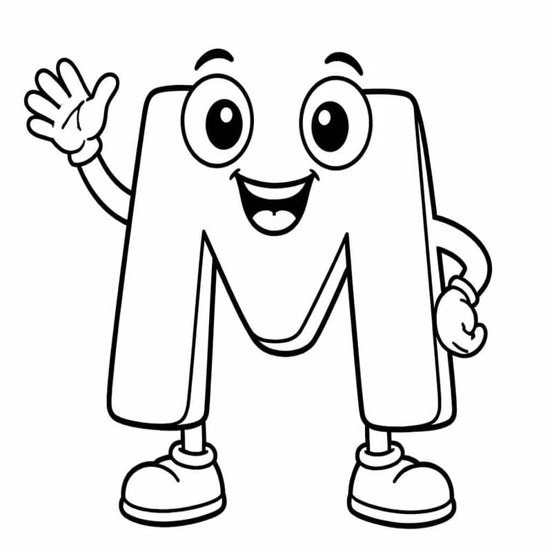 Letter M afdrukbaar basis