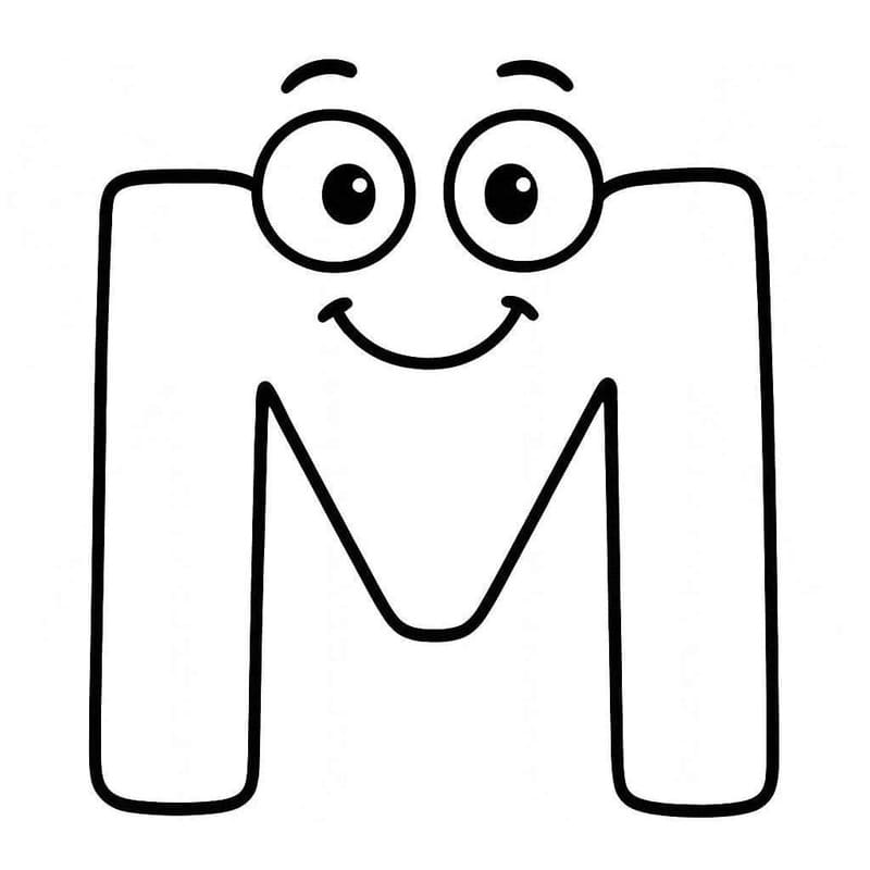 Letter M afdrukbaar simpel