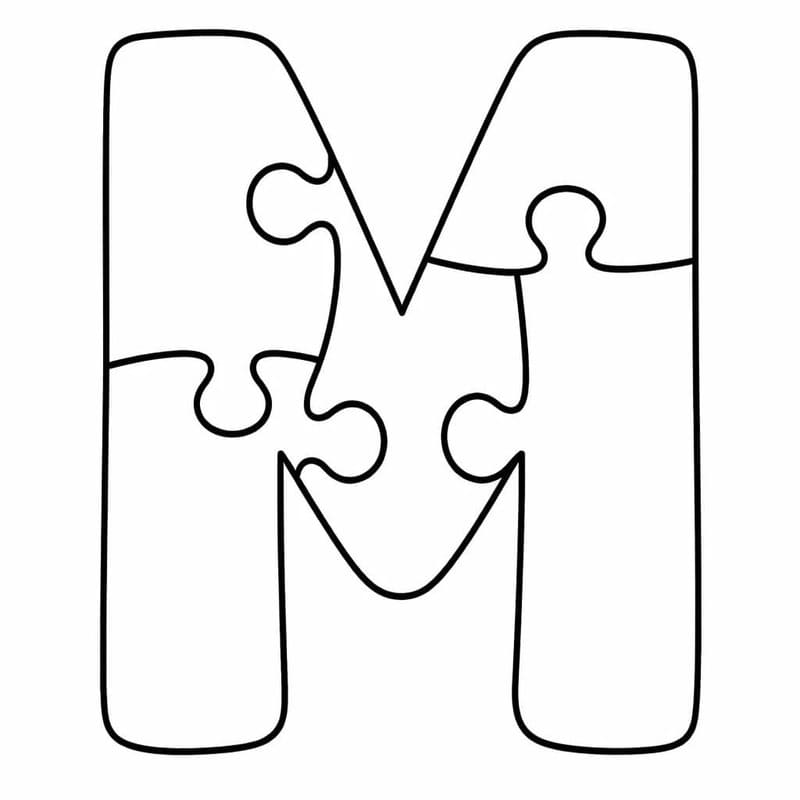 Letter M gratis afdrukbaar basis