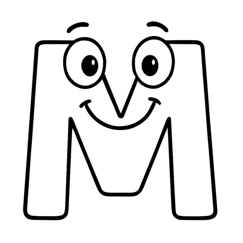 Letter M gratis afdrukbaar eenvoudig
