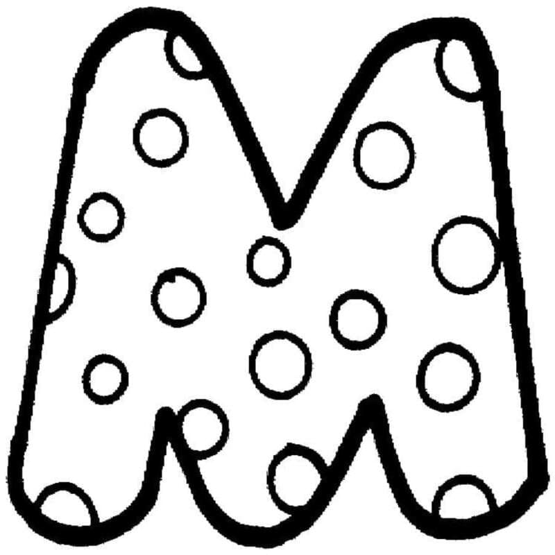 Letter M gratis afdrukbaar