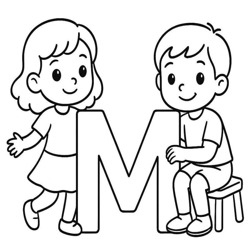 Letter M gratis afdrukbaar voor kinderen