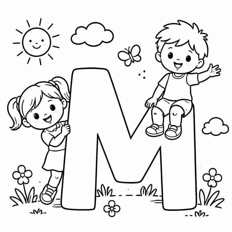 Letter M gratis eenvoudig