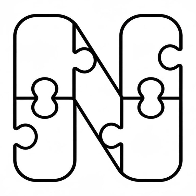 Letter N afdrukbaar basis