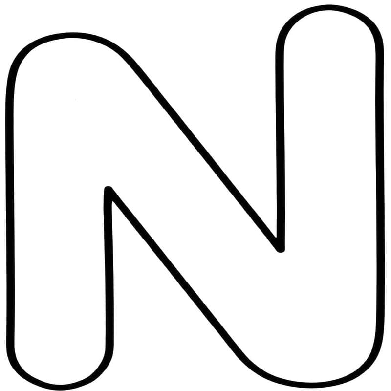 Letter N afdrukbaar eenvoudig