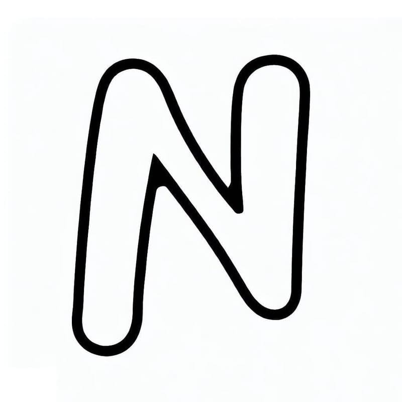 Letter N afdrukbaar