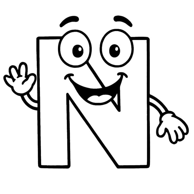 Letter N afdrukbaar simpel