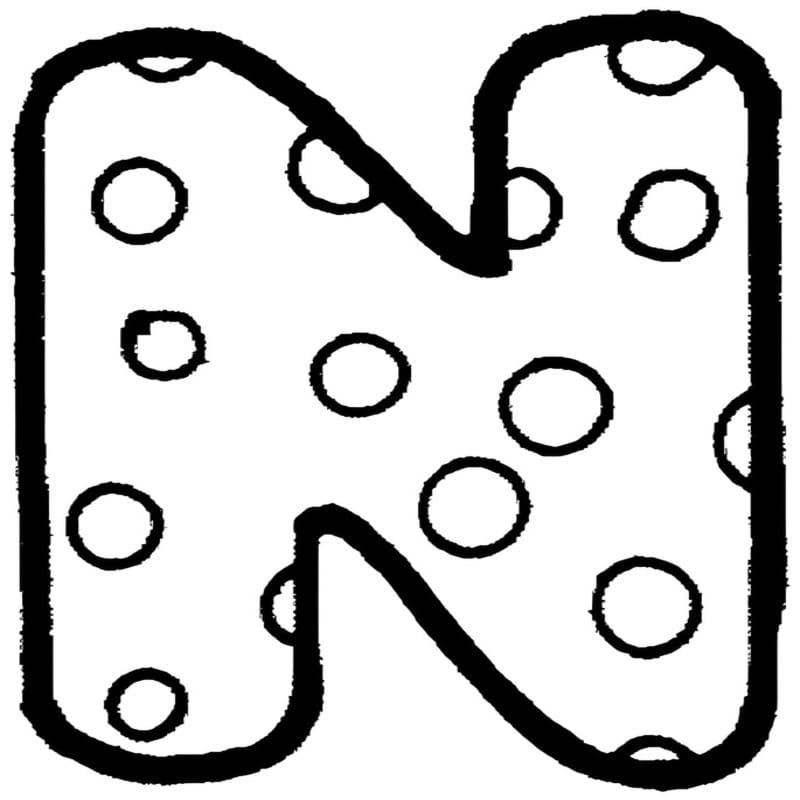 Letter N afdrukbaar voor kinderen