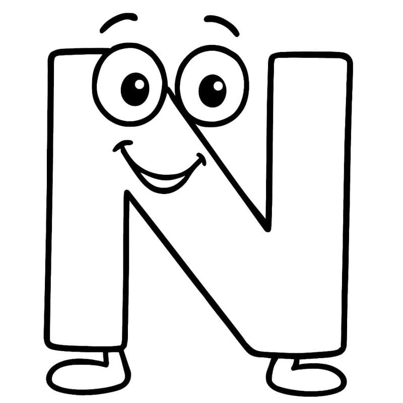 Letter N gratis afdrukbaar basis