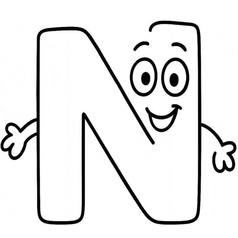 Letter N gratis afdrukbaar