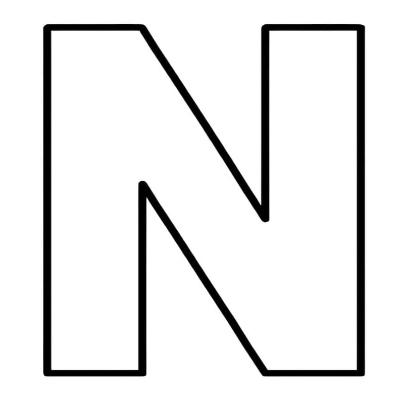 Letter N gratis afdrukbaar voor kinderen