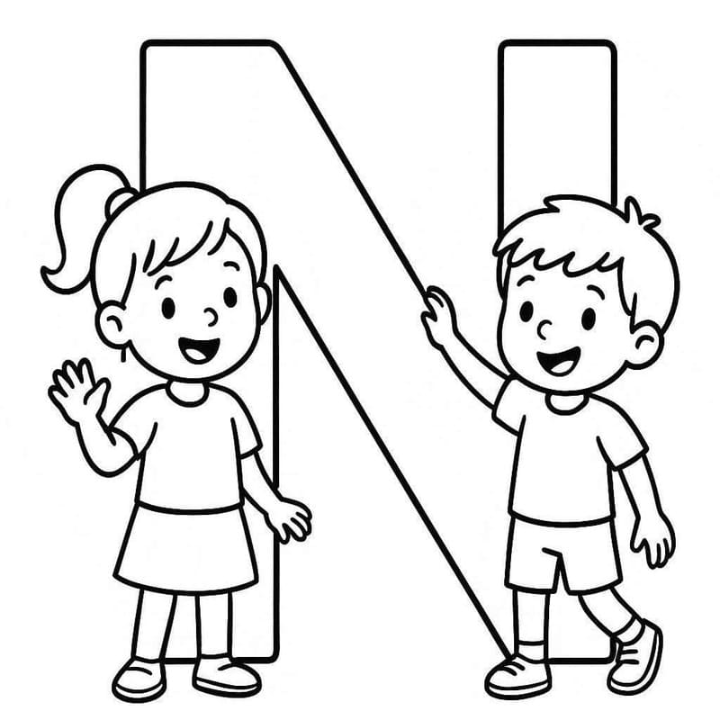 Letter N gratis simpel