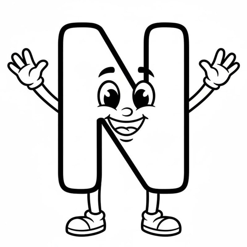 Letter N gratis voor kinderen