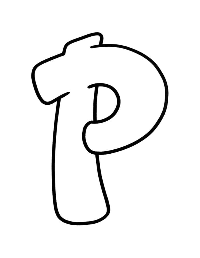 Letter P afdrukbaar basis