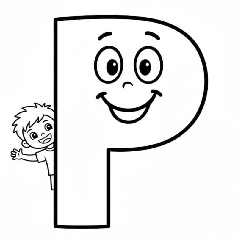 Letter P afdrukbaar eenvoudig