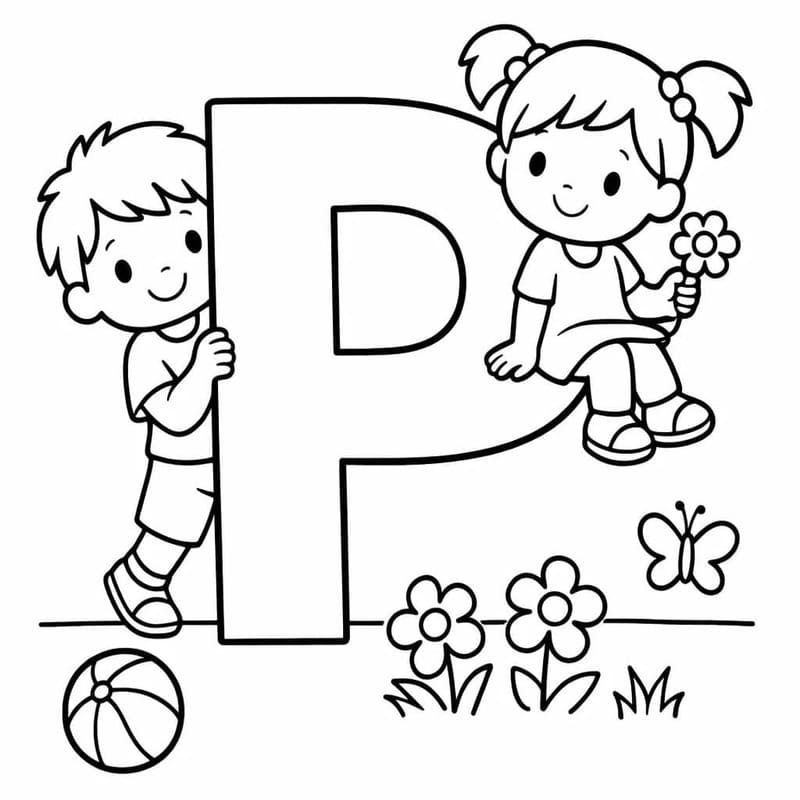 Letter P afdrukbaar