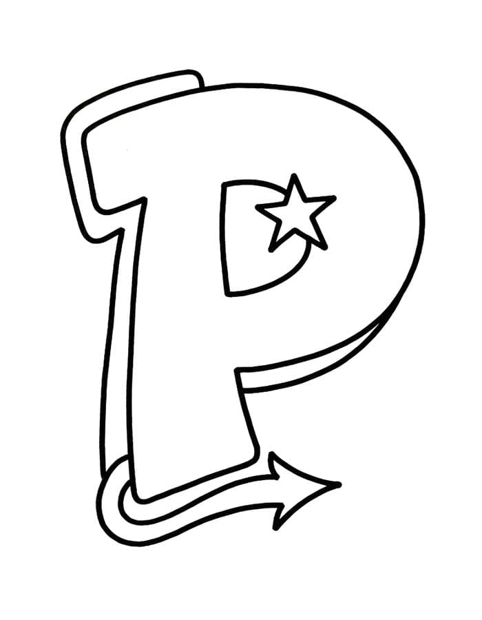 Letter P afdrukbaar voor kinderen