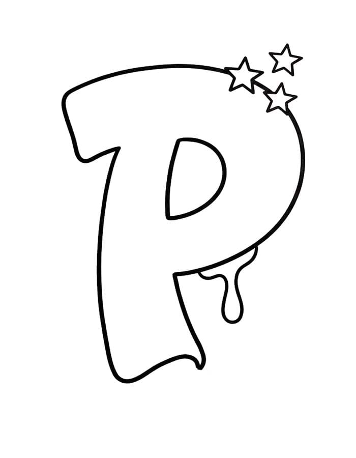 Letter P gratis afdrukbaar basis