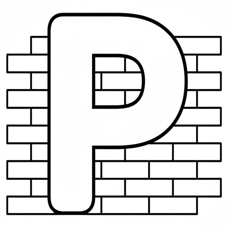 Letter P gratis afdrukbaar eenvoudig