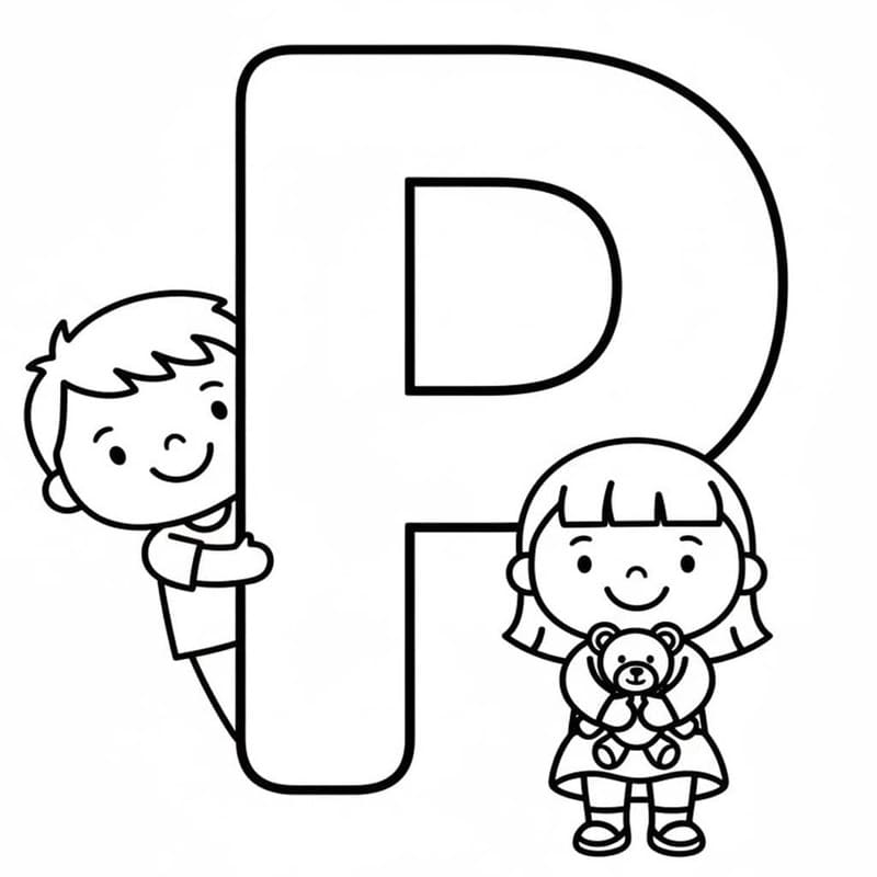 Letter P gratis afdrukbaar voor kinderen