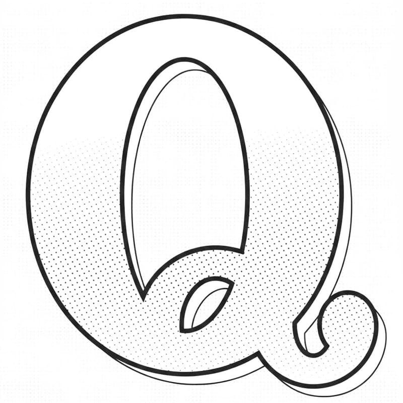 Letter Q afdrukbaar eenvoudig